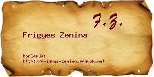 Frigyes Zenina névjegykártya